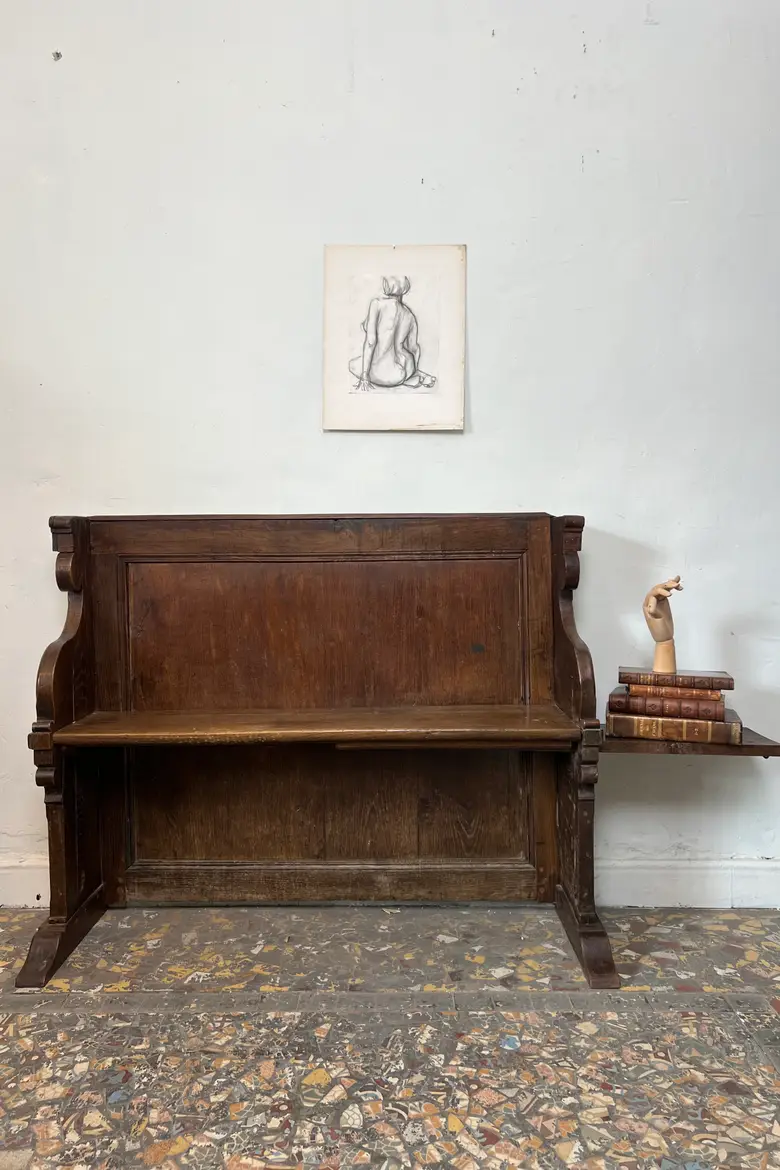 Ancien banc de communauté en chêne – XIXe siècle