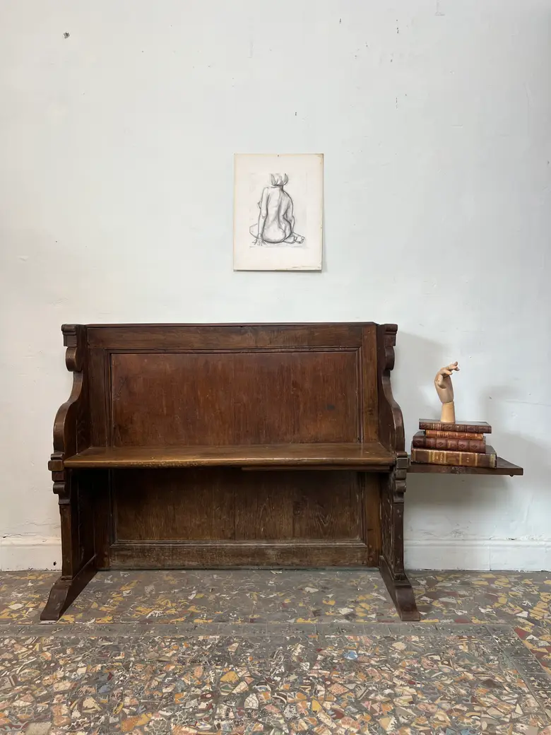 Ancien banc de communauté en chêne – XIXe siècle