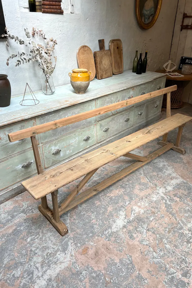 Ancien banc d’école en sapin Début XXème