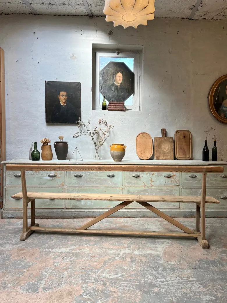 Ancien banc d’école en sapin Début XXème