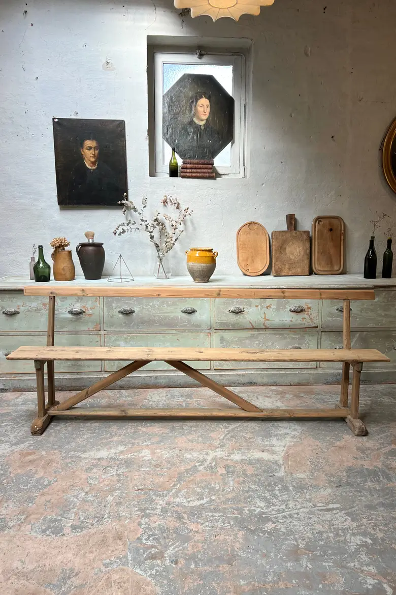 Ancien banc d’école en sapin Début XXème