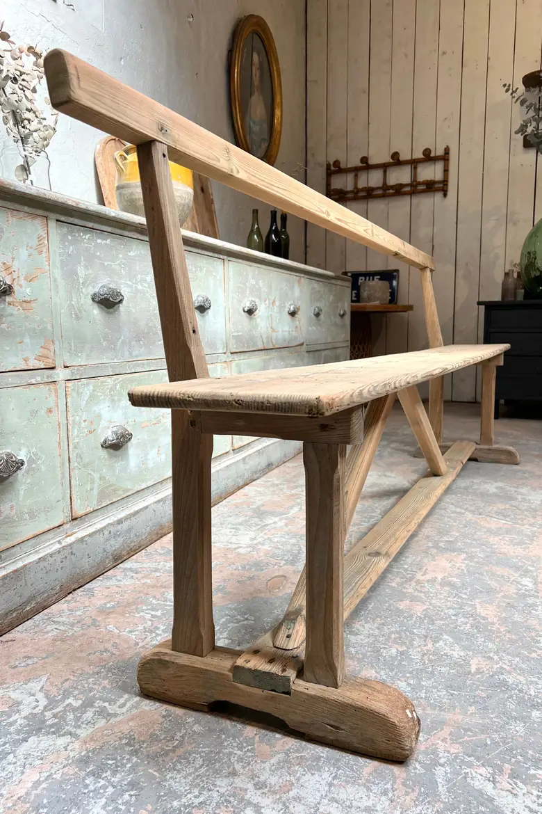 Ancien banc d’école en sapin Début XXème