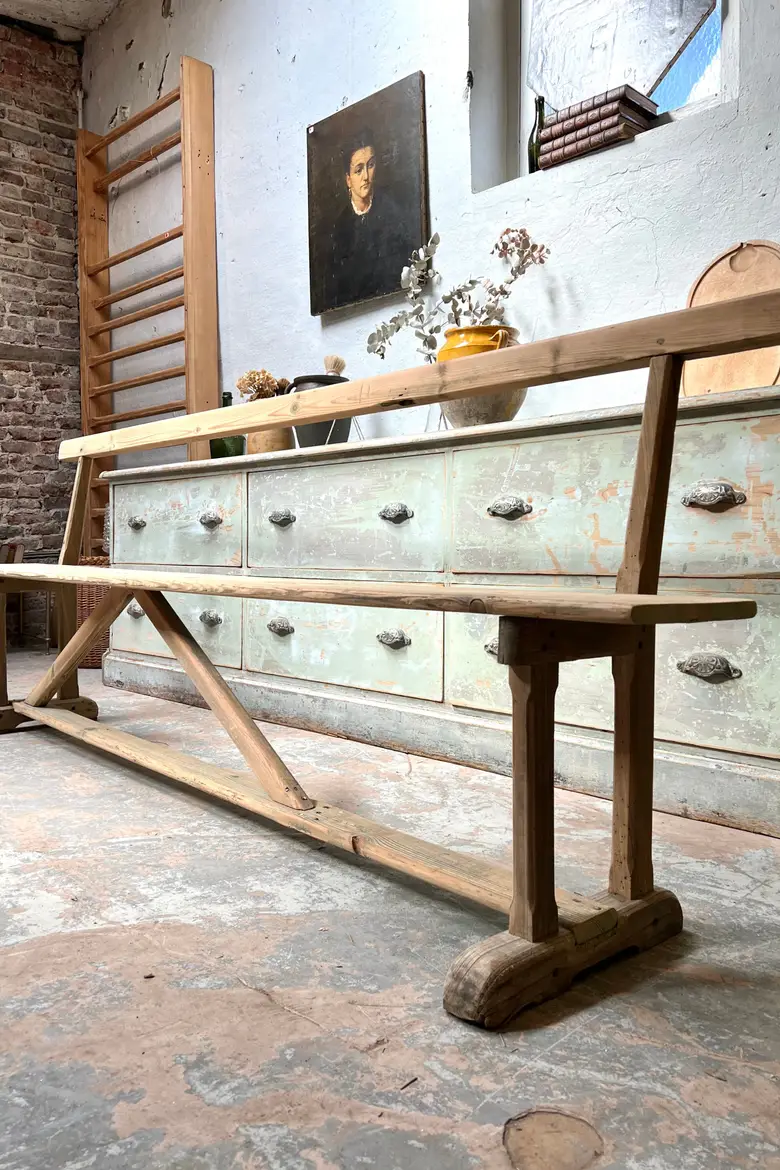 Ancien banc d’école en sapin Début XXème