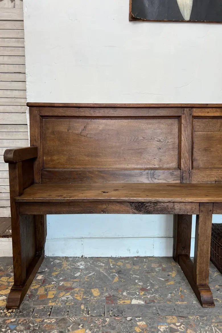Ancien banc d’église en chêne – Fin XIXe siècle