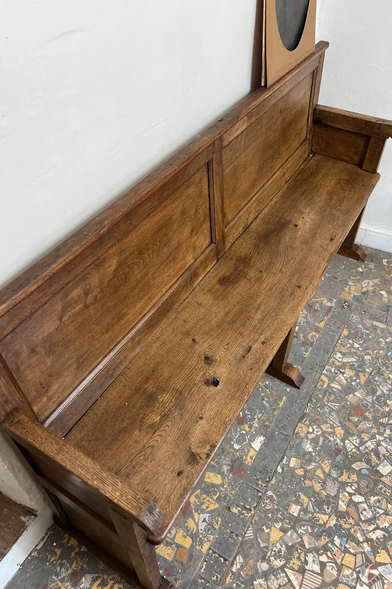 Ancien banc d’église en chêne – Fin XIXe siècle