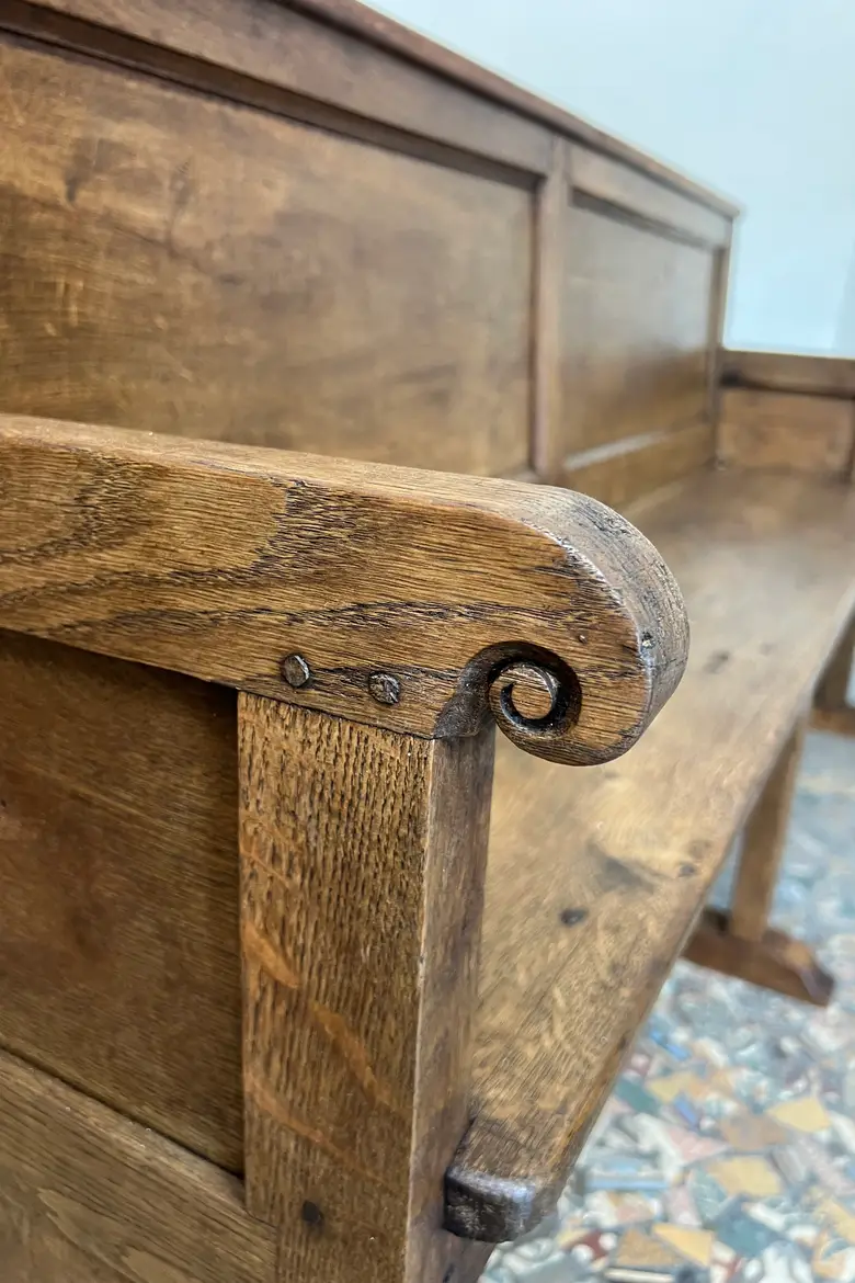Ancien banc d’église en chêne – Fin XIXe siècle