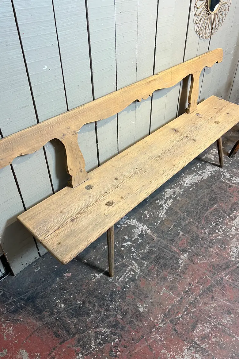 Ancien banc d’estaminet en sapin