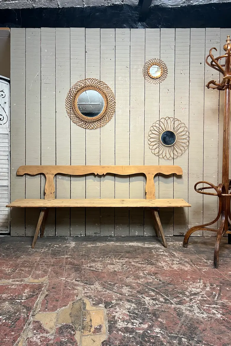 Ancien banc d’estaminet en sapin