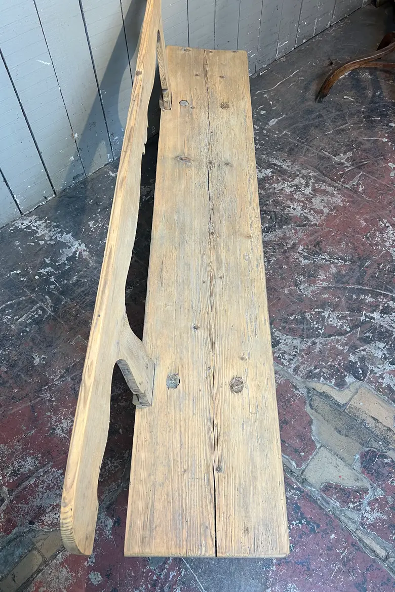 Ancien banc d’estaminet en sapin