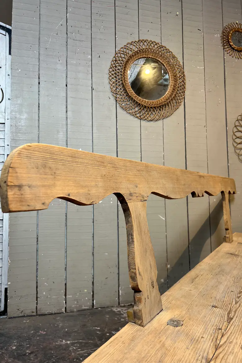 Ancien banc d’estaminet en sapin
