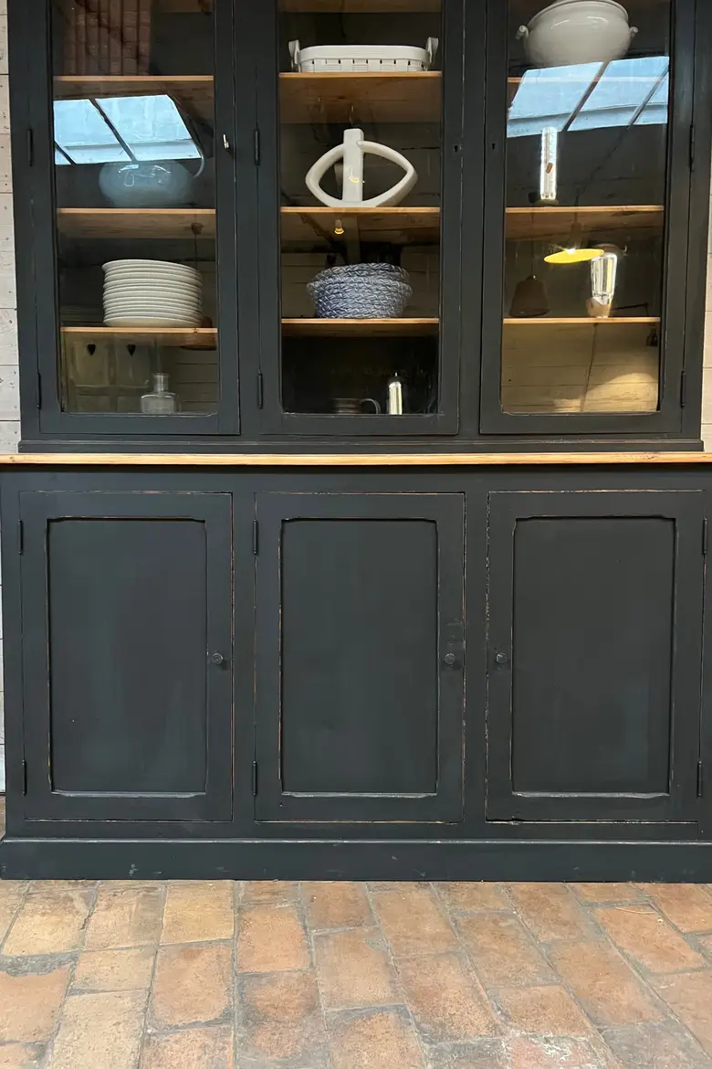 Ancien buffet deux corps d’école en sapin Début XXème