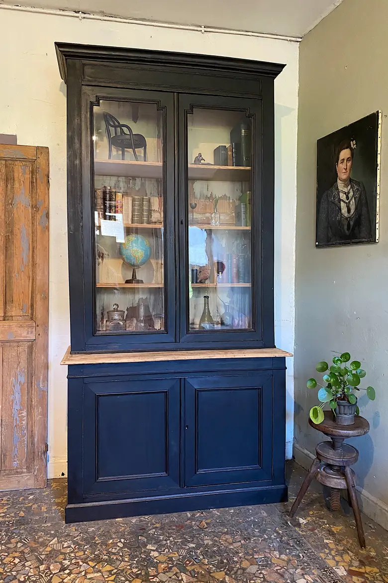 Ancien buffet deux corps en bois Début XXème