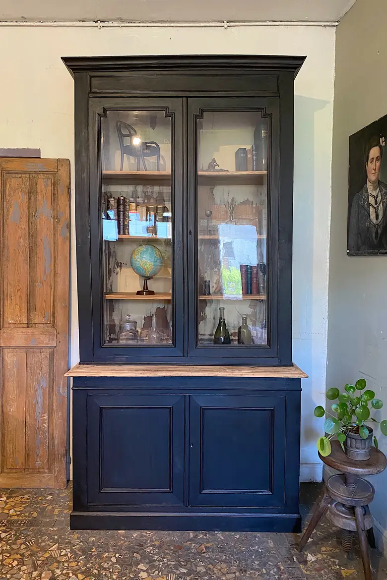 Ancien buffet deux corps en bois Début XXème