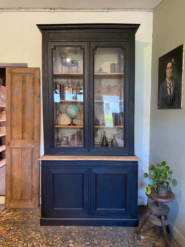 Ancien buffet deux corps en bois Début XXème