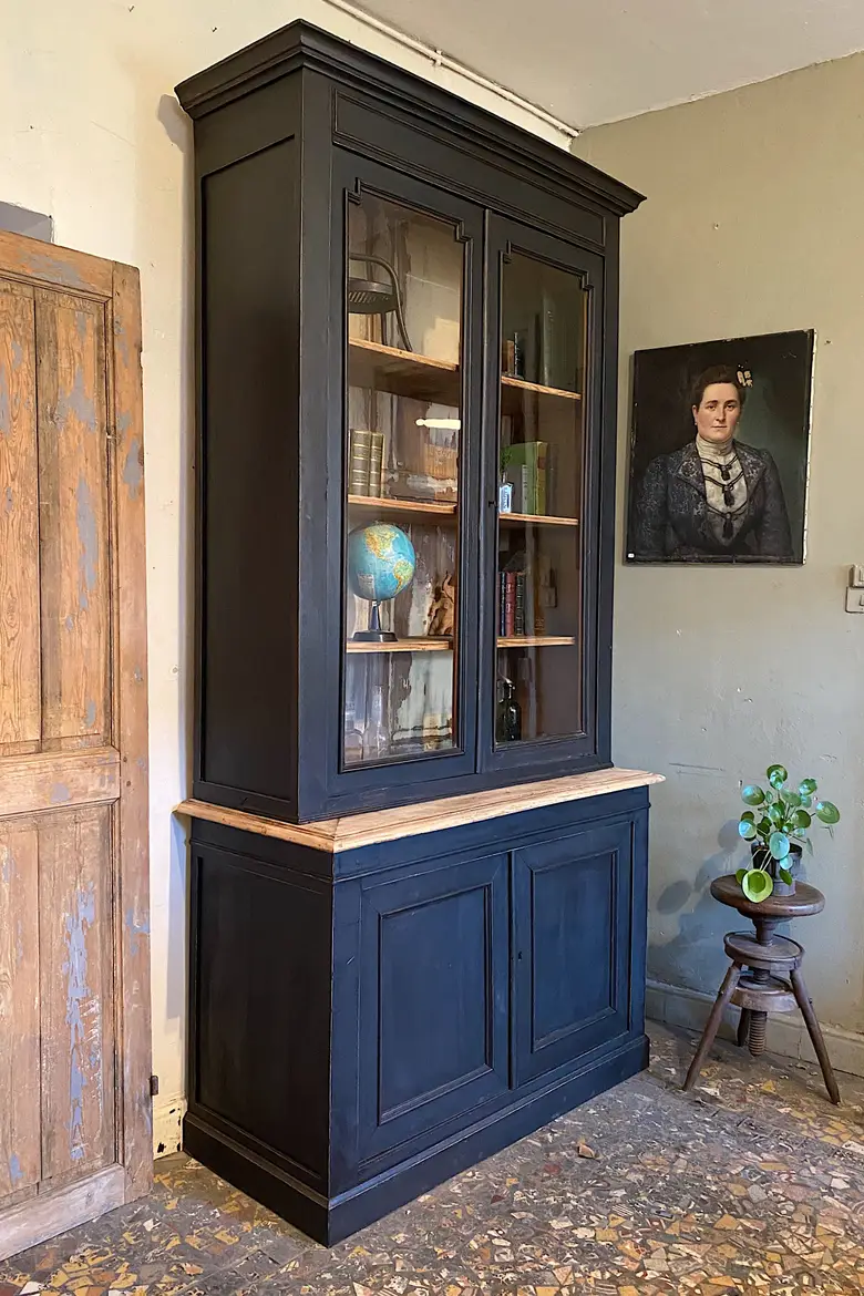 Ancien buffet deux corps en bois Début XXème