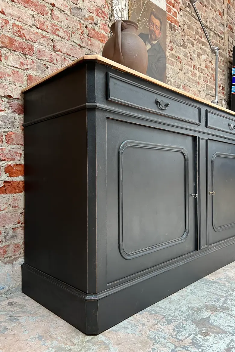 Ancien buffet en bois  Début XXème peint en noir