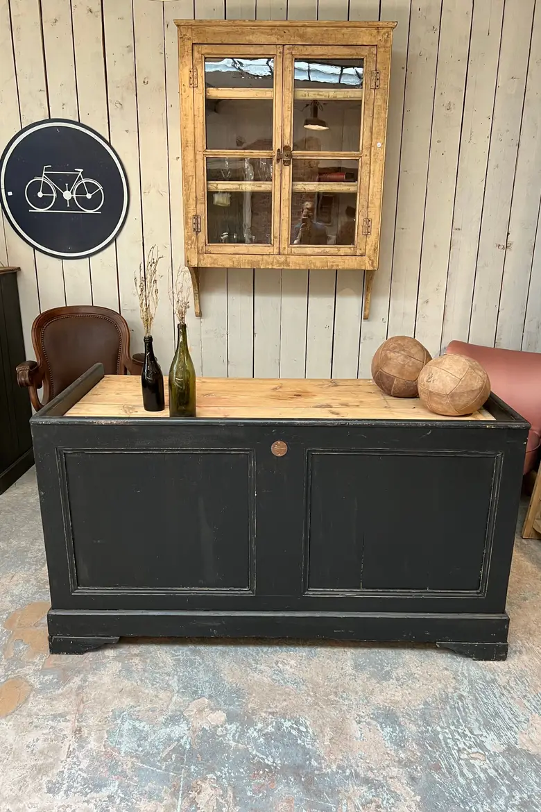 Ancien bureau / comptoir en bois Début XXème