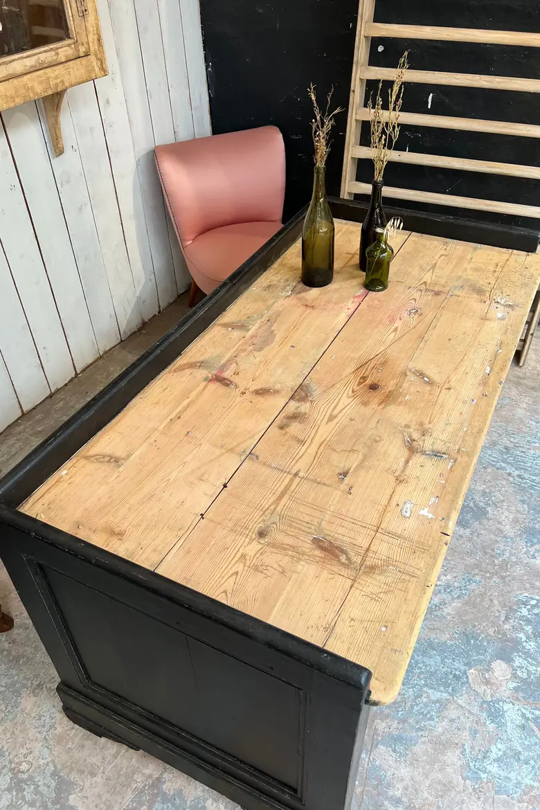 Ancien bureau / comptoir en bois Début XXème