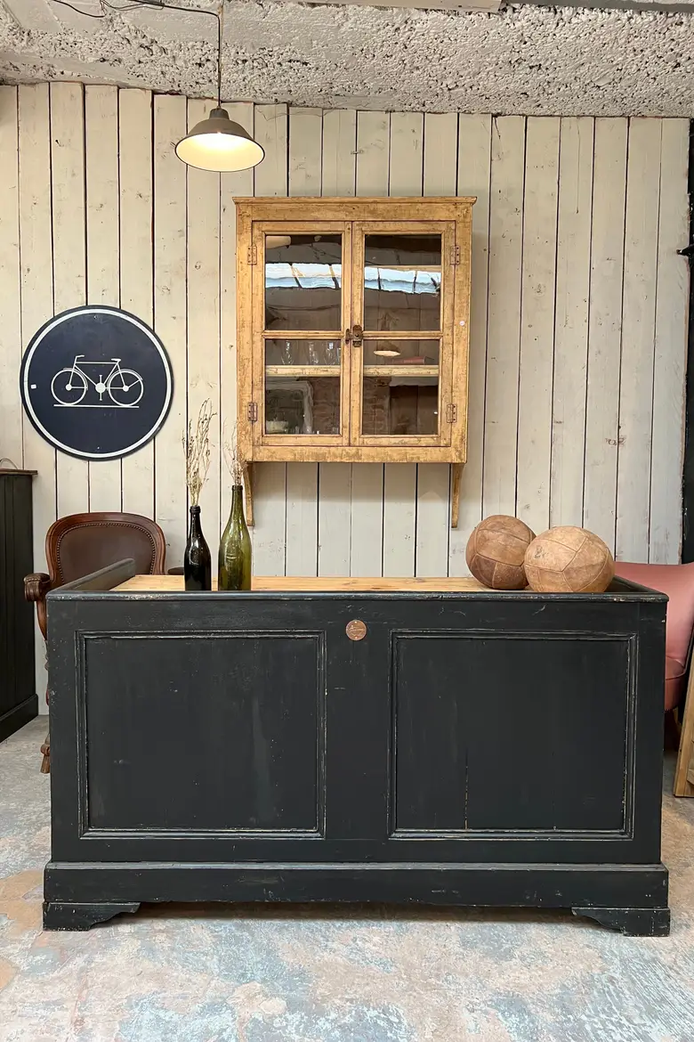 Ancien bureau / comptoir en bois Début XXème
