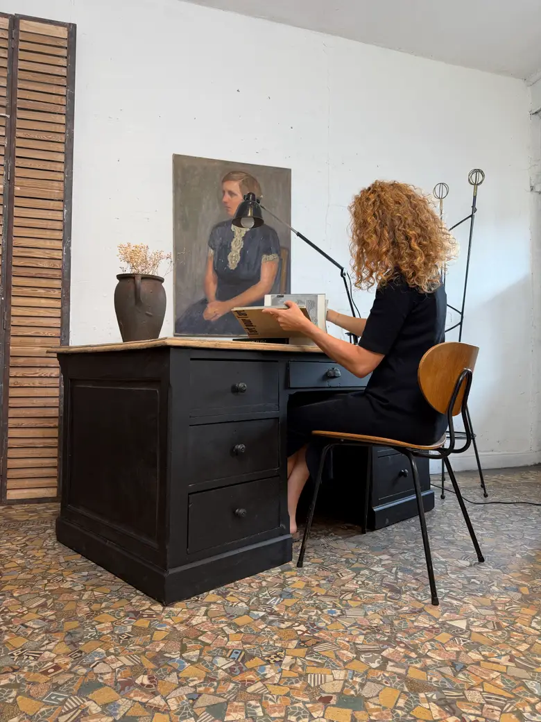 Ancien bureau / comptoir en chêne début 20eme — Ancien bureau / comptoir en chêne début 20eme