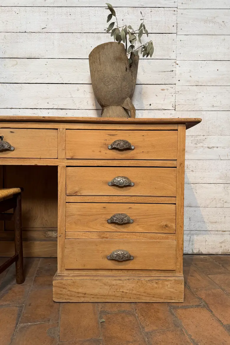 Ancien bureau comptoir en orme