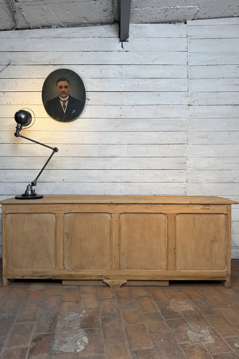 Ancien bureau comptoir en orme