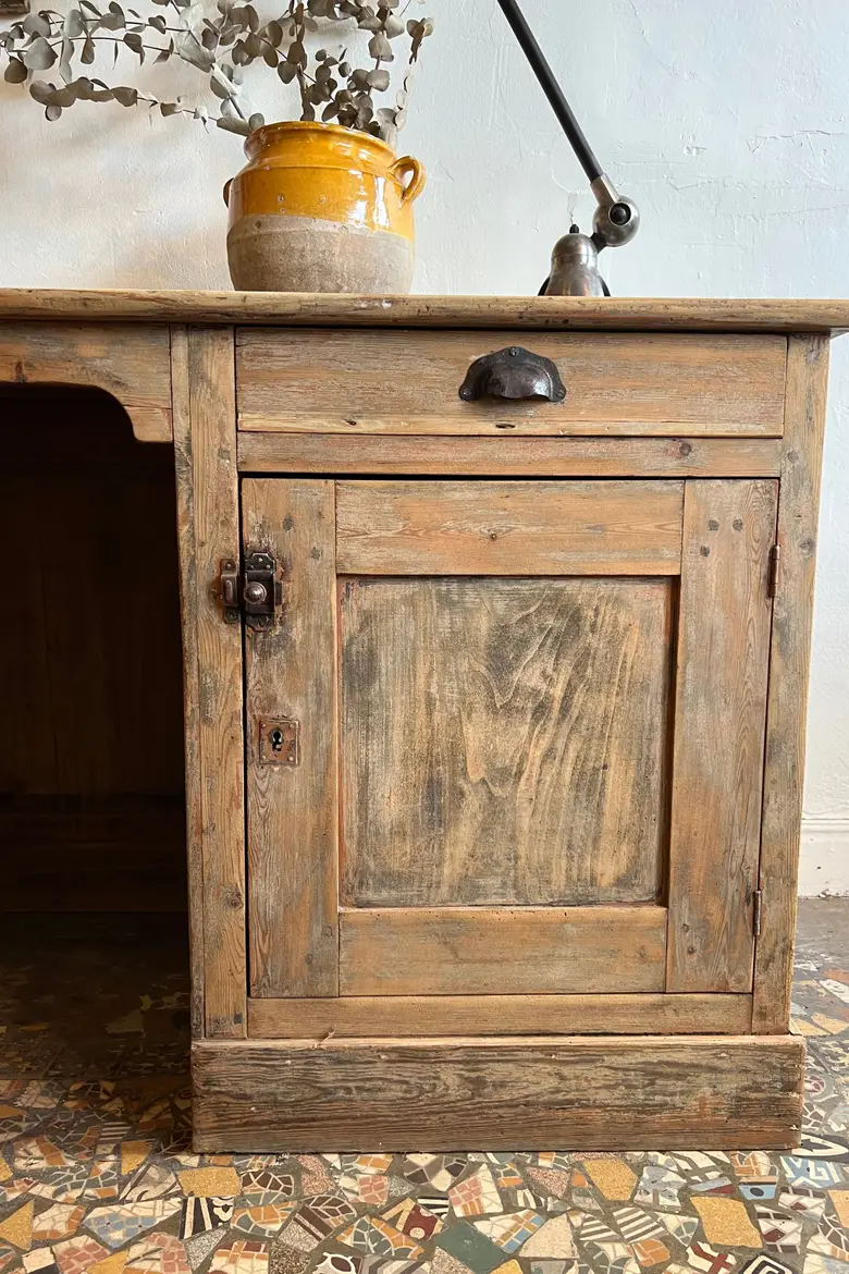 Ancien bureau comptoir en sapin 1920