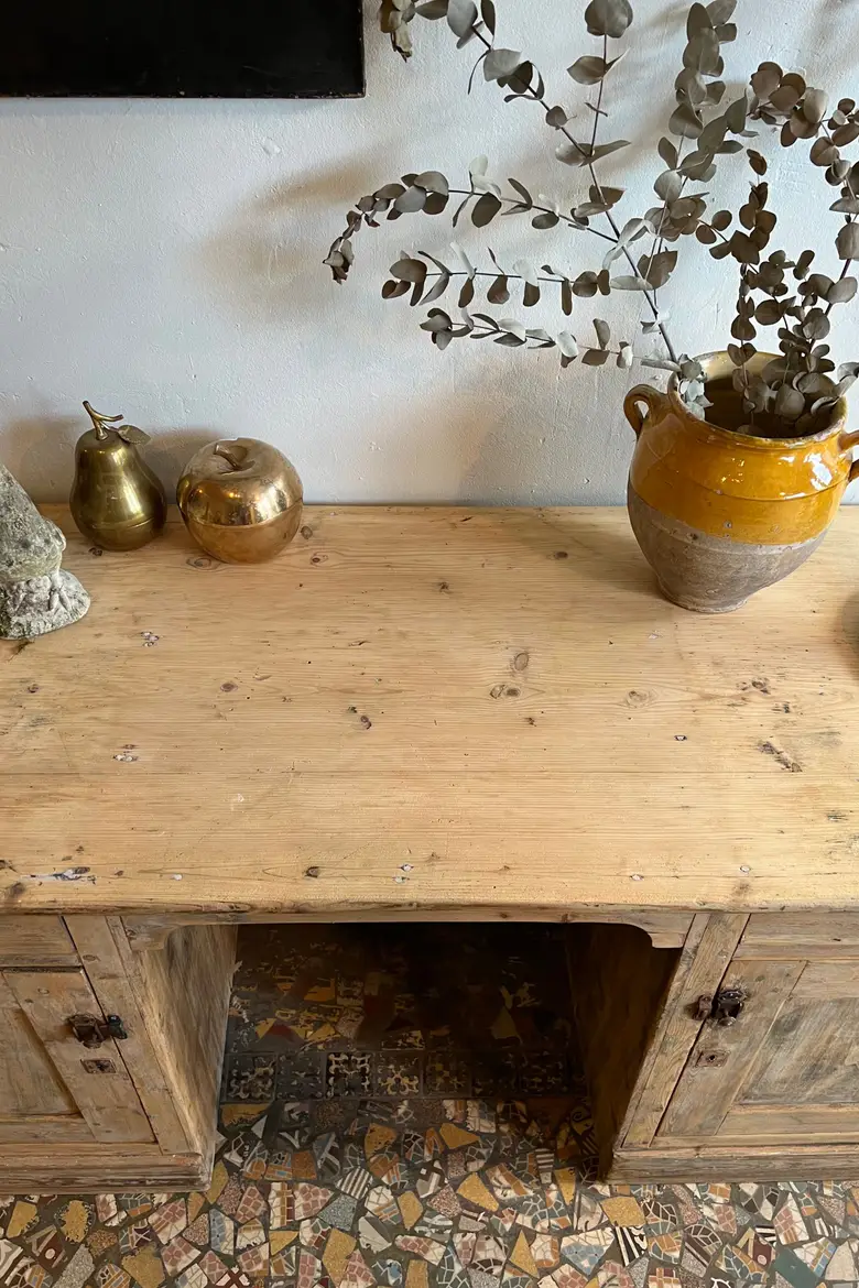 Ancien bureau comptoir en sapin 1920