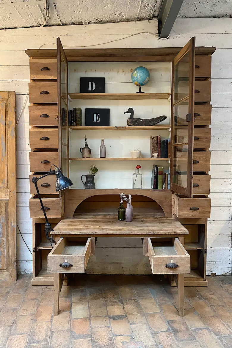 Ancien bureau d’apothicaire en chêne XIXème