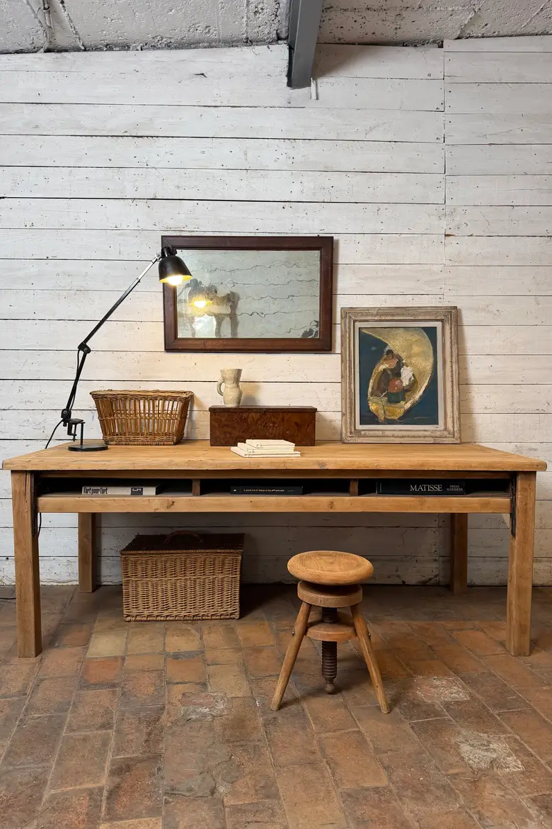 Ancien bureau d’atelier en chêne – Années 50