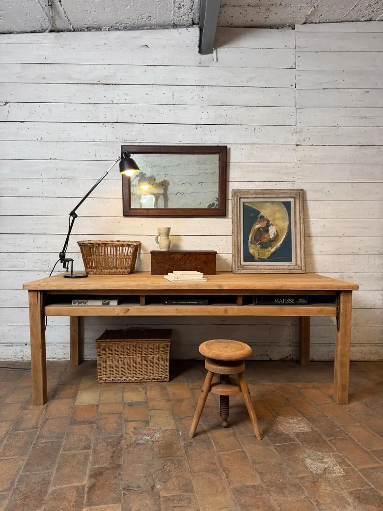 Ancien bureau d’atelier en chêne – Années 50