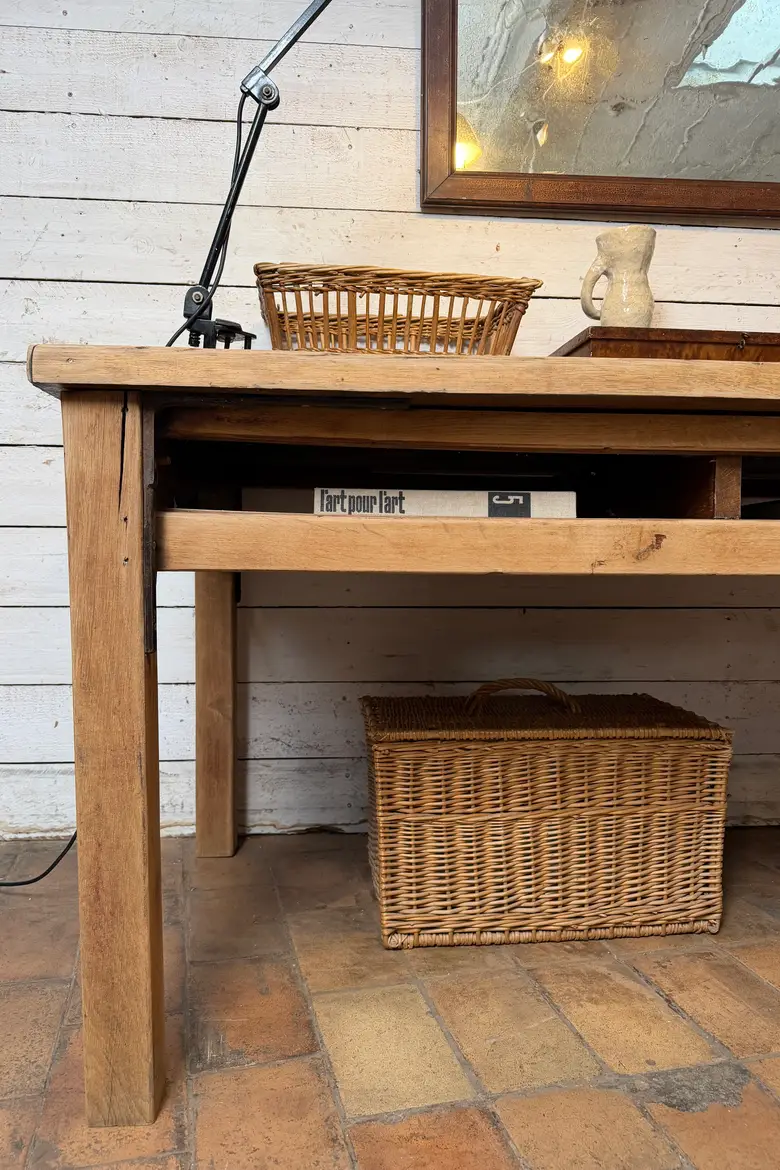 Ancien bureau d’atelier en chêne – Années 50