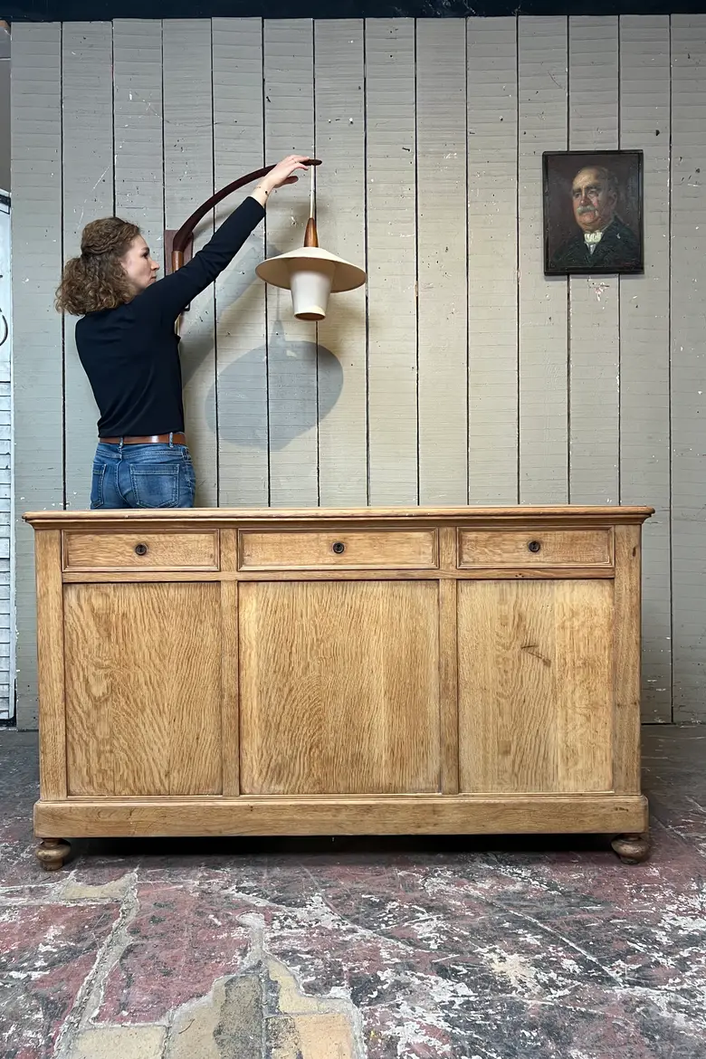 Ancien bureau double face en chêne