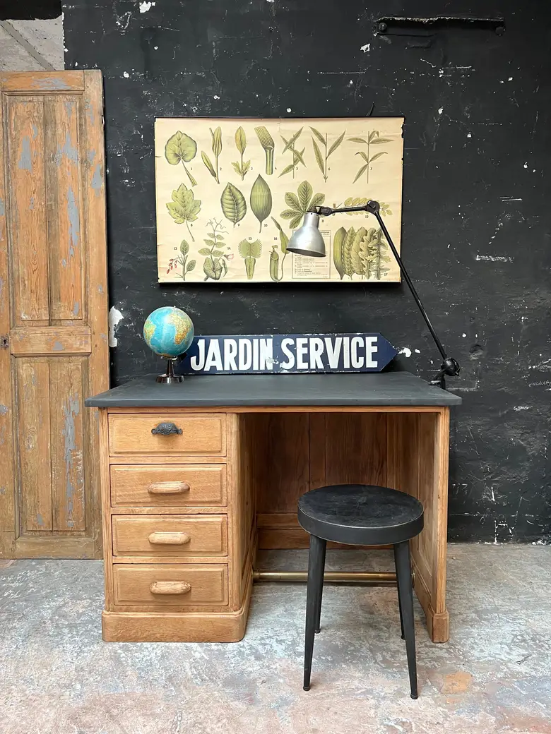 Ancien bureau en chêne Début XXème