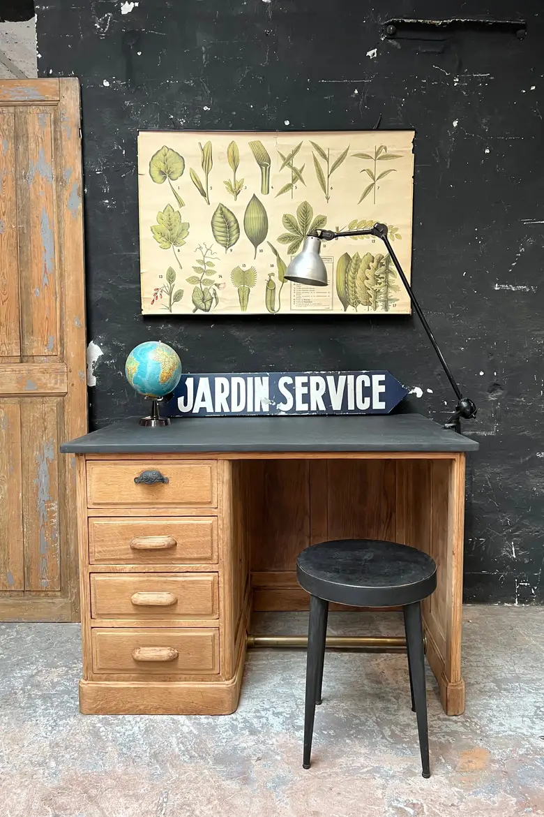 Ancien bureau en chêne Début XXème