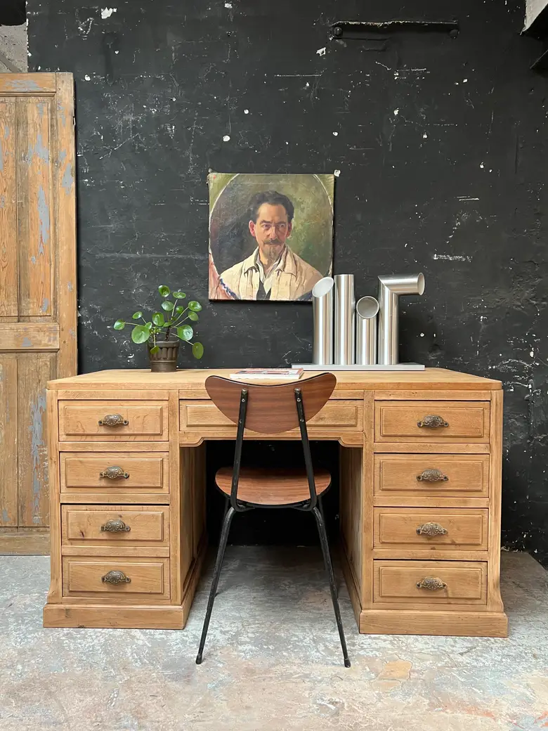 Ancien bureau en chêne Début XXème