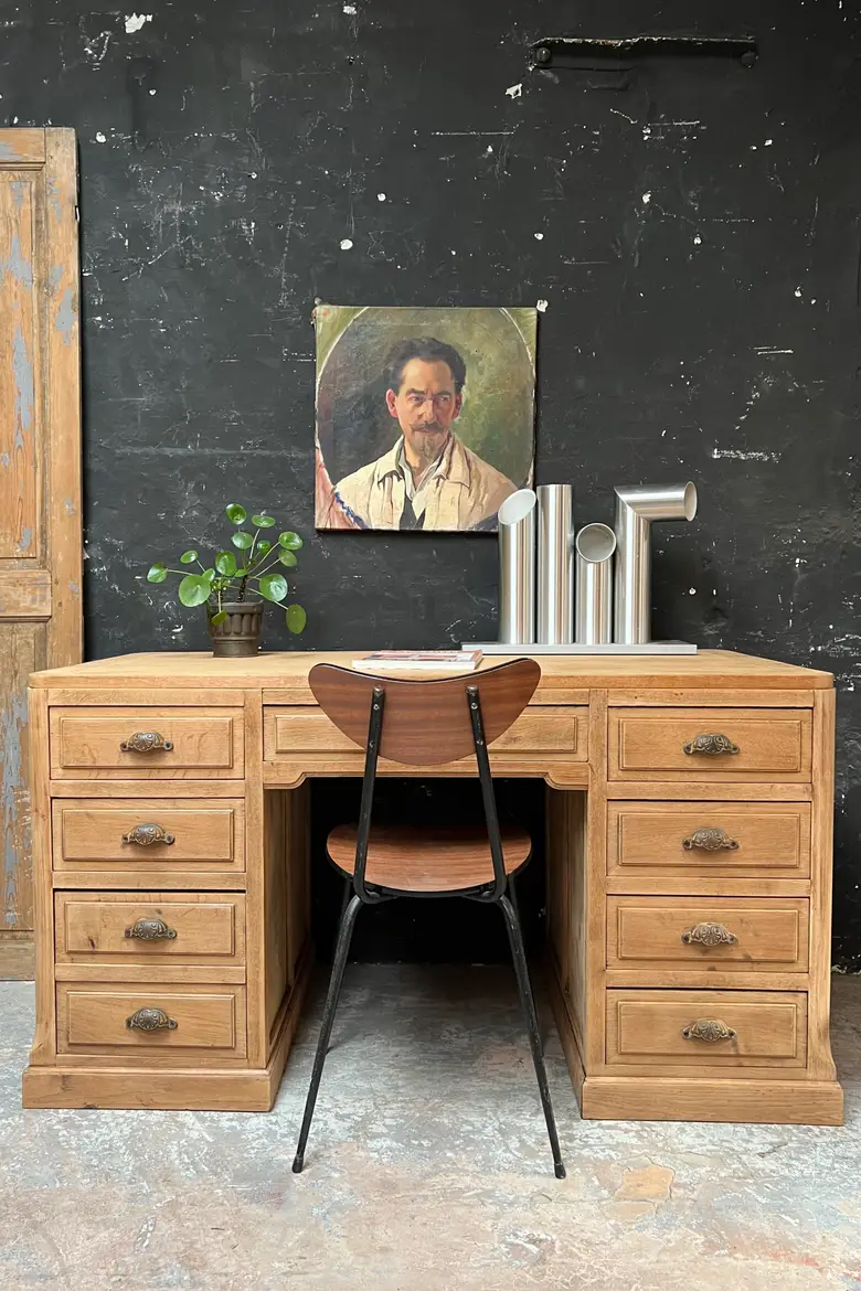 Ancien bureau en chêne Début XXème