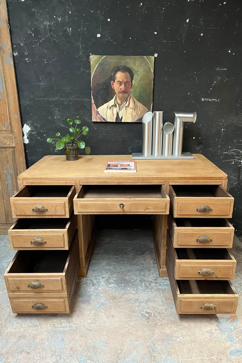 Ancien bureau en chêne Début XXème