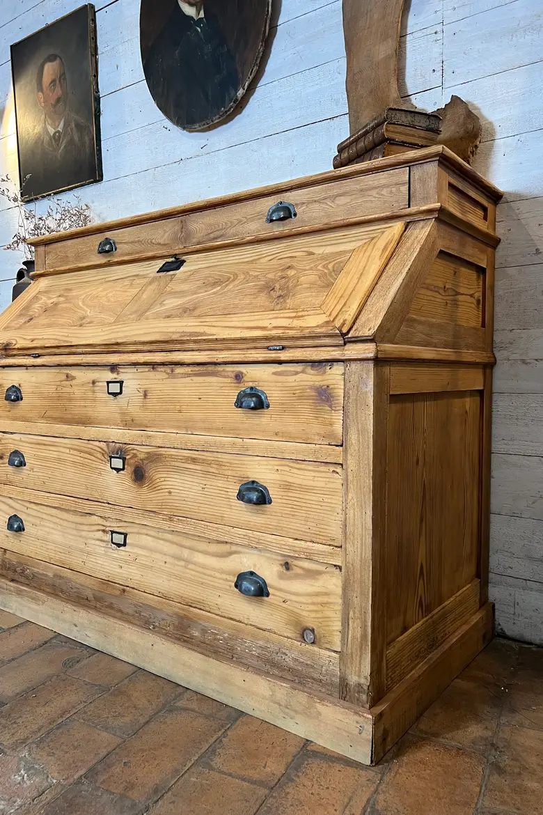 Ancien bureau secrétaire en sapin Début XXème