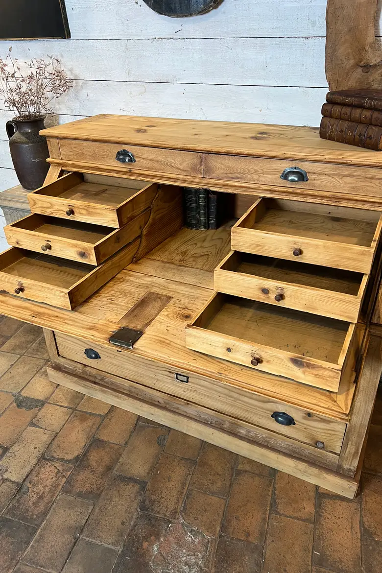 Ancien bureau secrétaire en sapin Début XXème