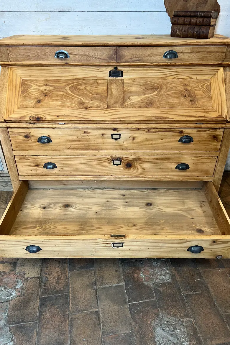 Ancien bureau secrétaire en sapin Début XXème