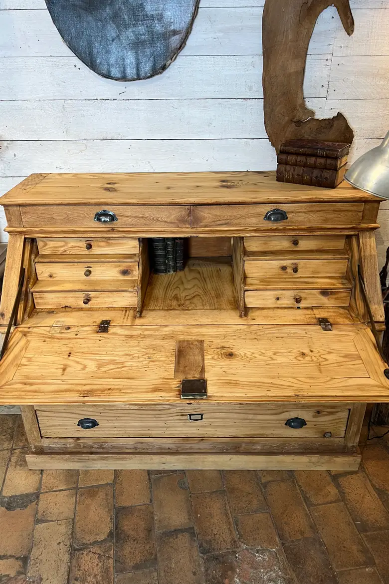 Ancien bureau secrétaire en sapin Début XXème
