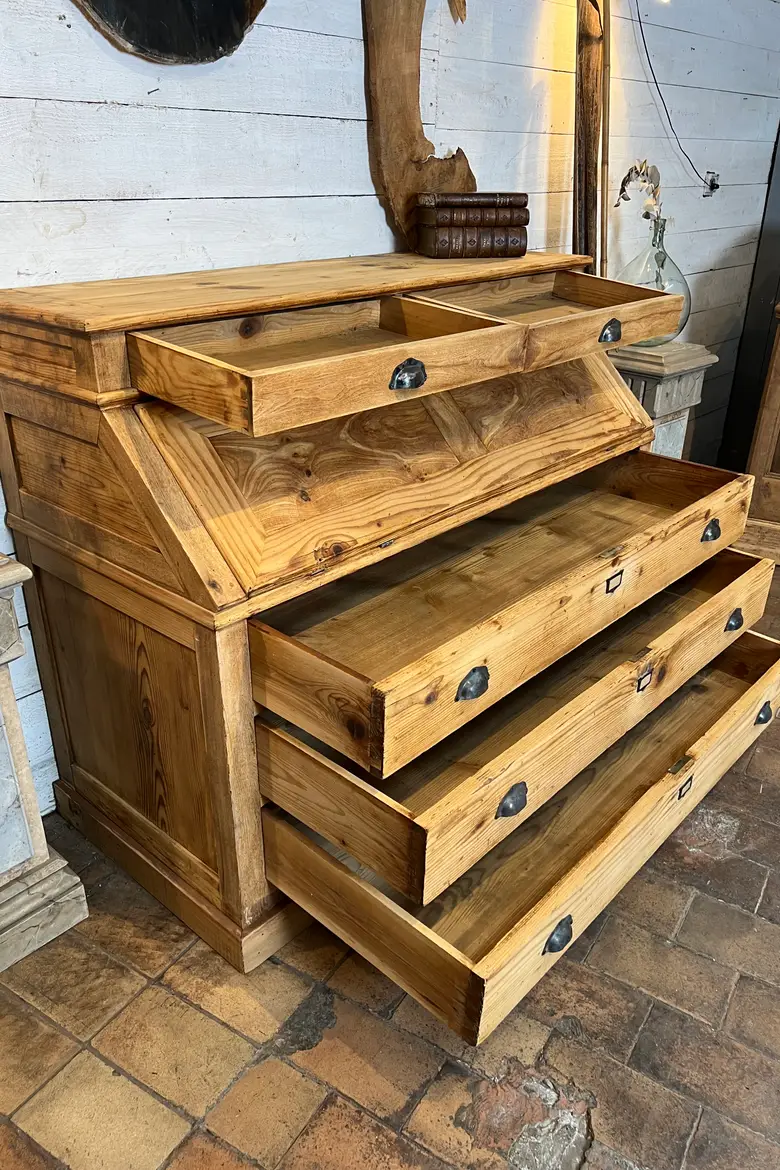 Ancien bureau secrétaire en sapin Début XXème