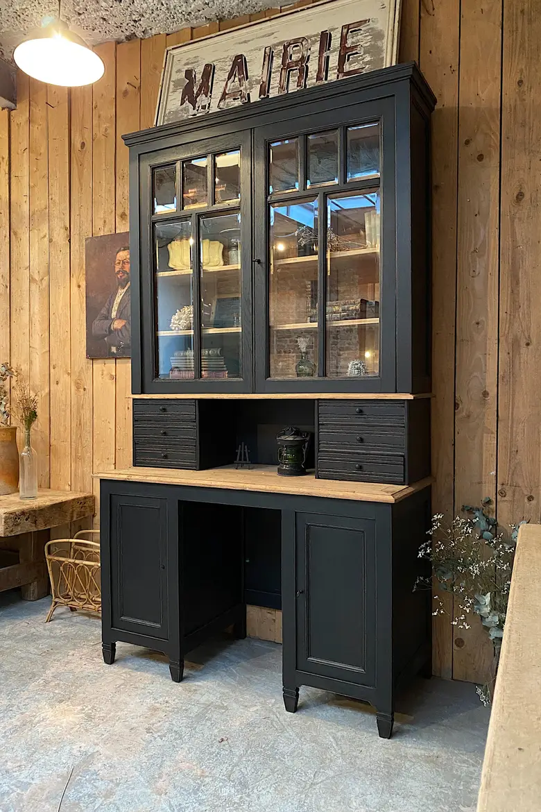 Ancien bureau vaisselier en chêne Début XXème