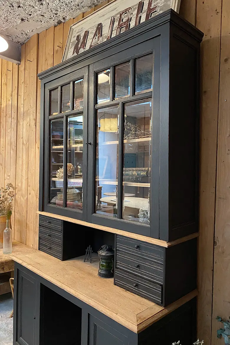 Ancien bureau vaisselier en chêne Début XXème