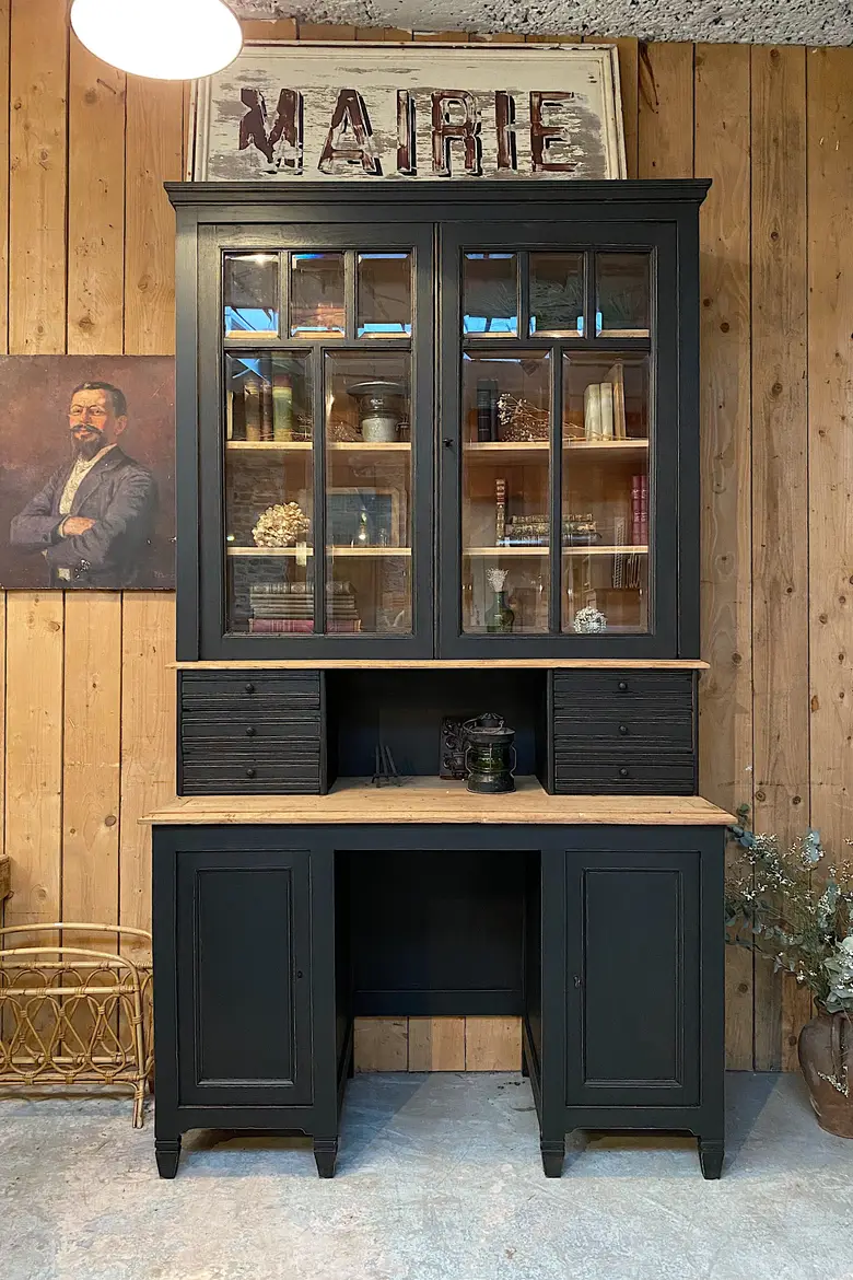 Ancien bureau vaisselier en chêne Début XXème