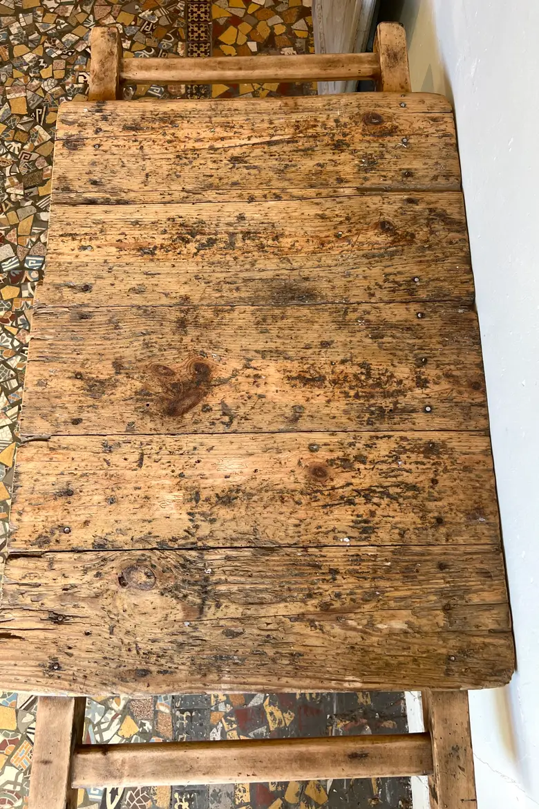 Ancien chariot d’atelier en bois brut Début XXème