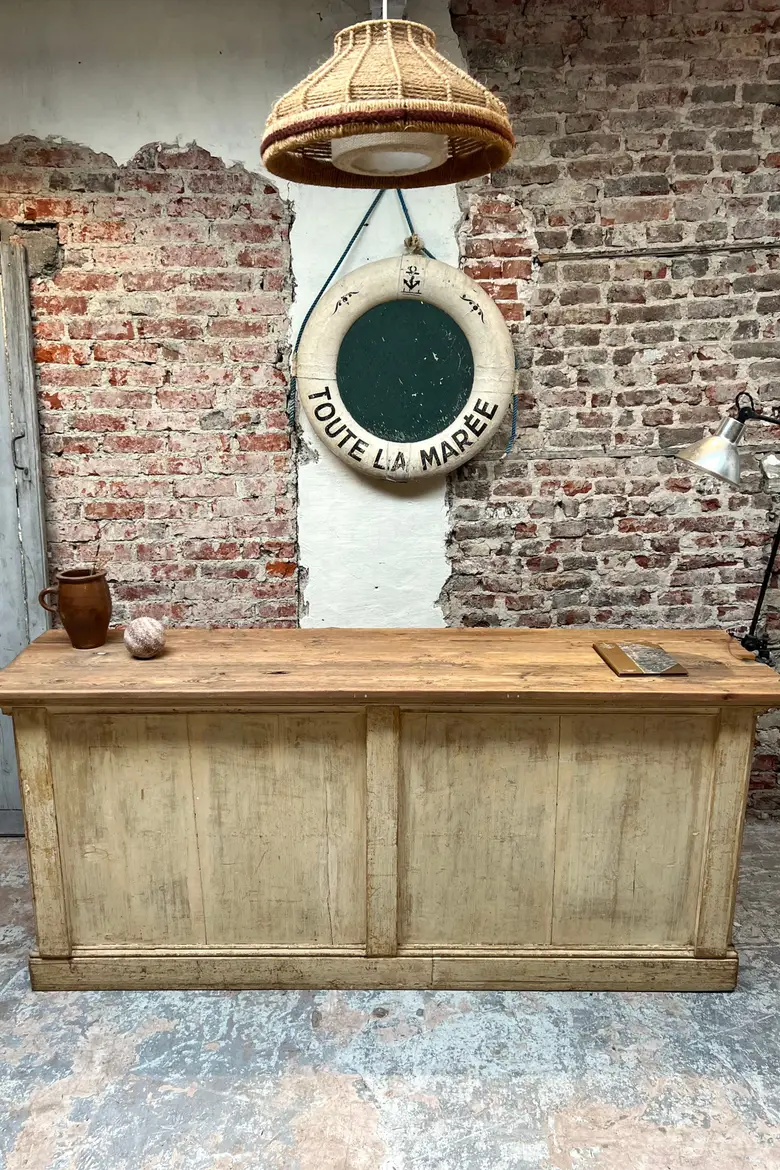 Ancien comptoir à tiroirs patiné Début XXème