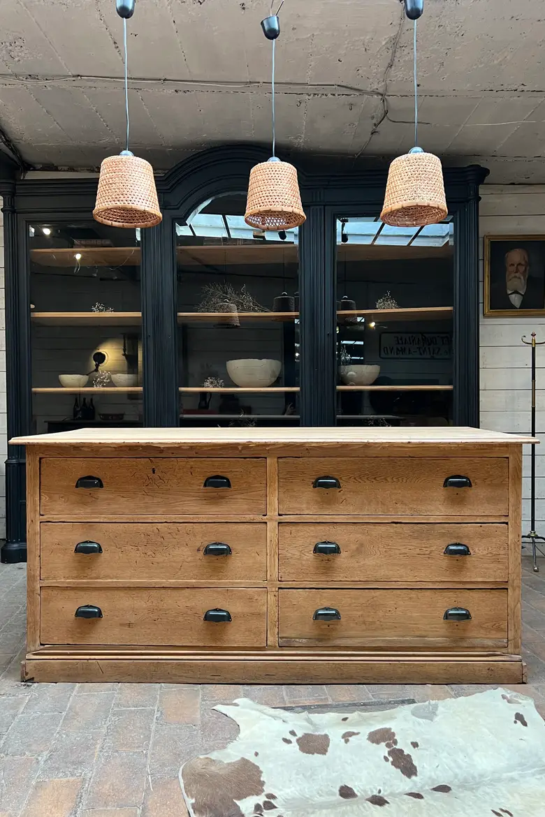 Ancien comptoir art déco en chêne