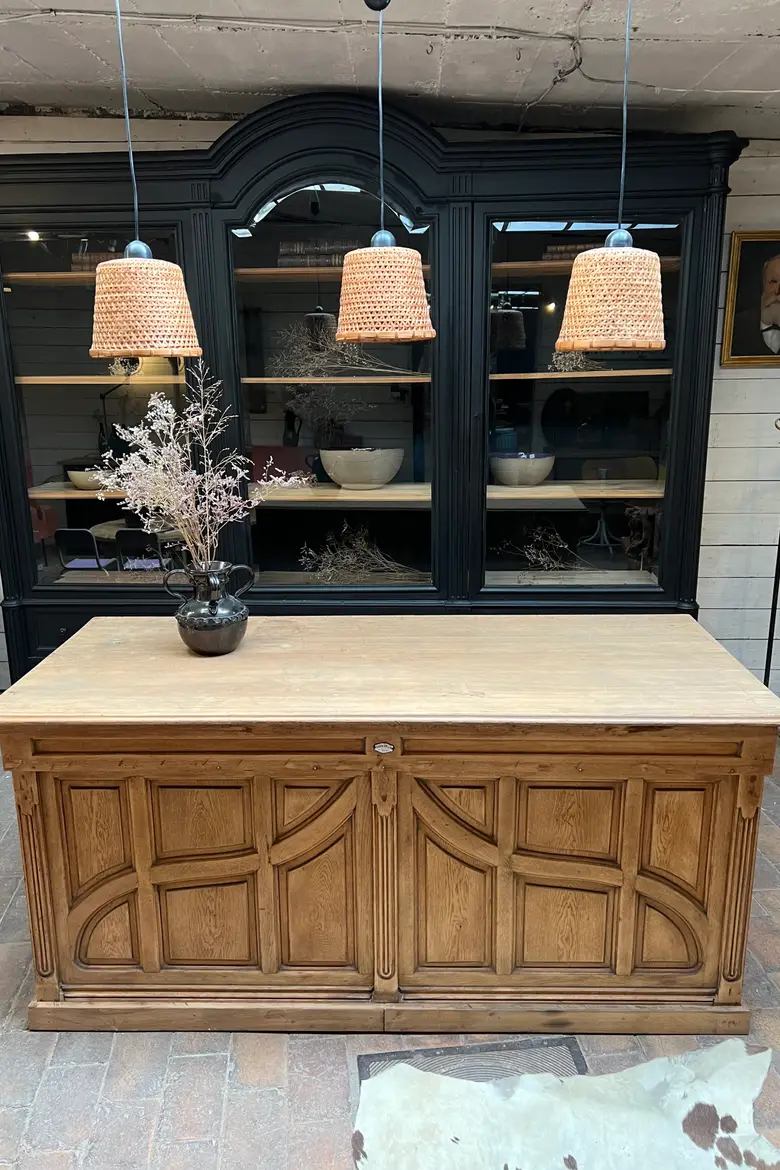 Ancien comptoir art déco en chêne